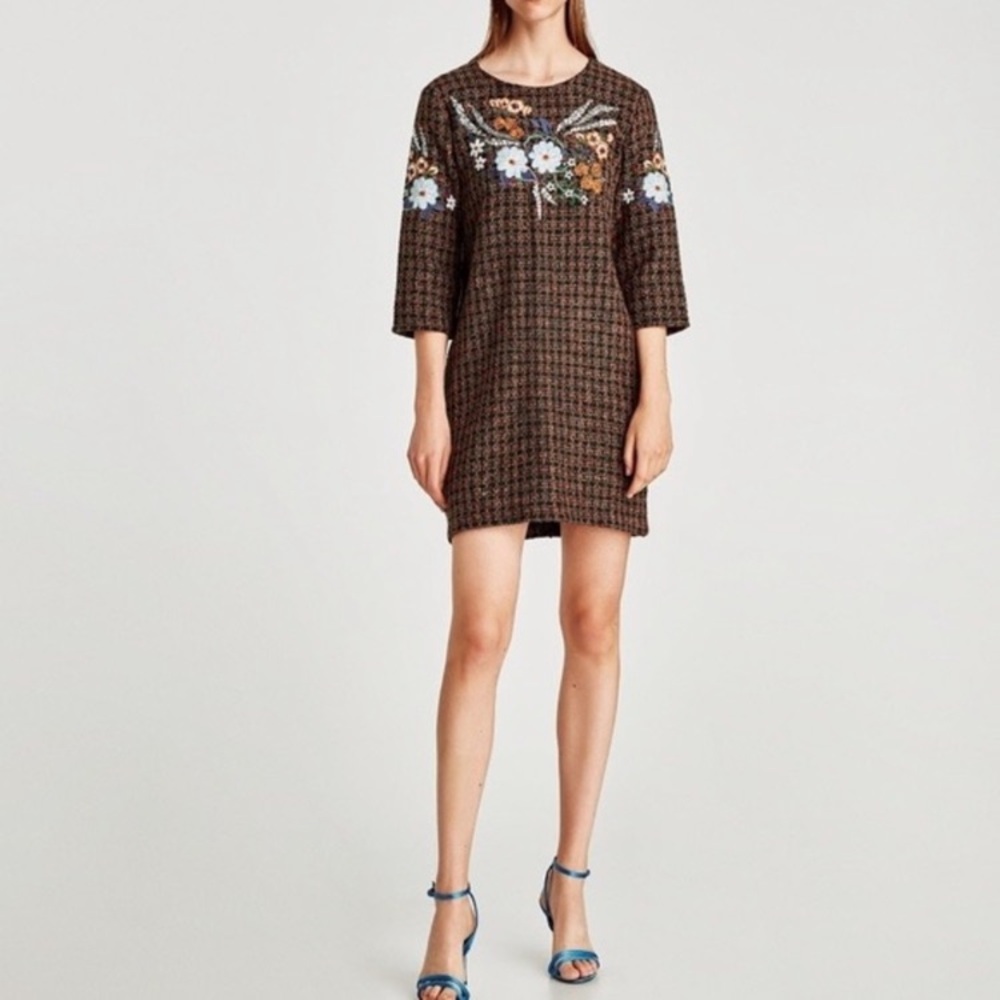 Zara Embroidered Autumn Dress/Tunic Size Medium